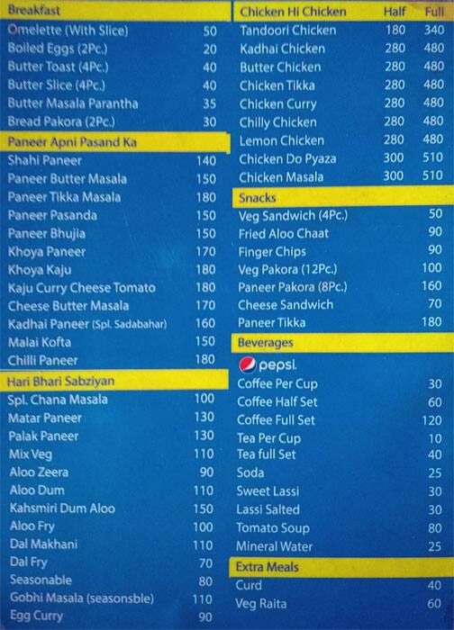 Menu At Sadabahar Hotel Gurugram 952 menu-at-sadabahar-hotel-gurugram-952