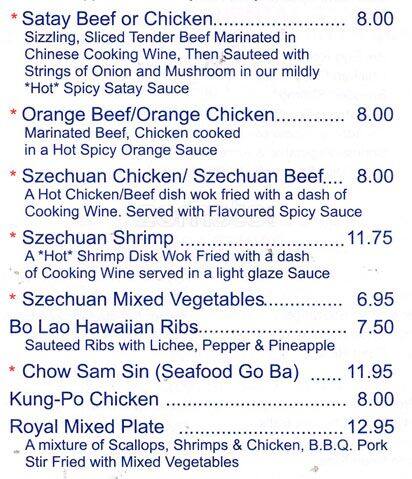 Menu de East Gate Chinese Restaurant