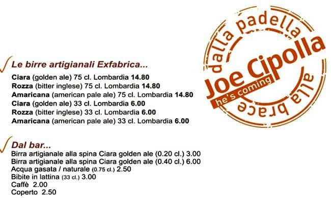 Menu di Joe Cipolla 