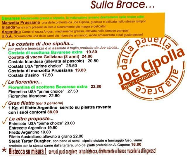 Menu di Joe Cipolla 