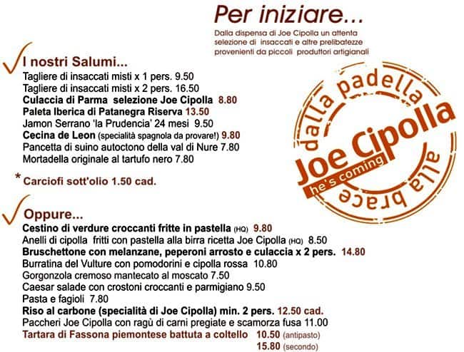 Menu di Joe Cipolla 