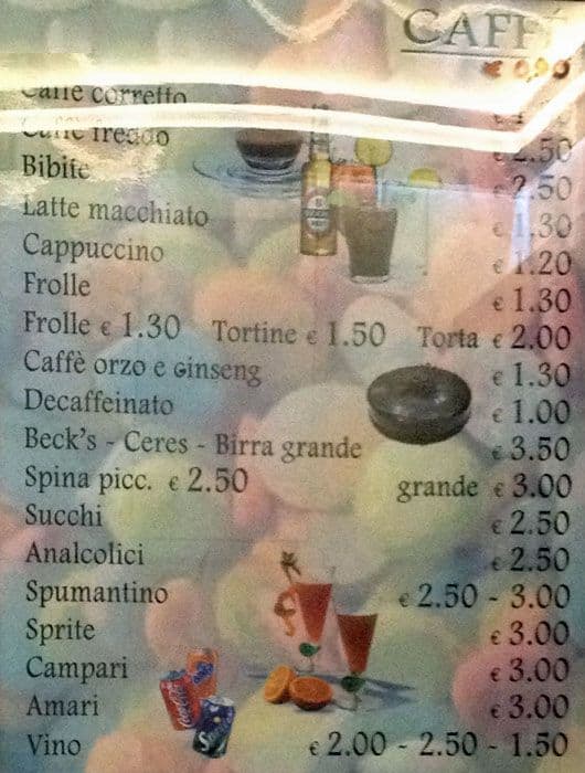 Menu di Rubens cafe’ 