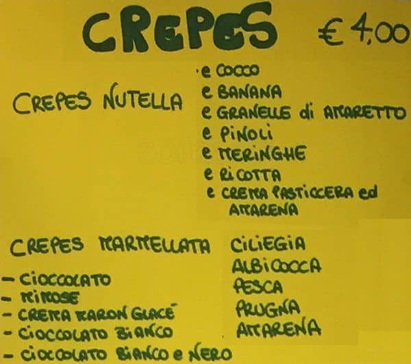 Menu di Candy Cream Gelateria 