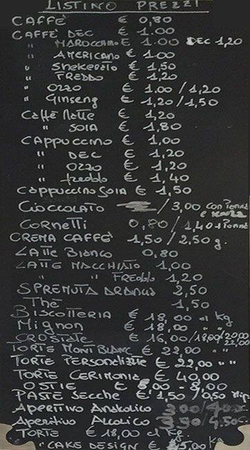Menu di Candy Cream Gelateria 