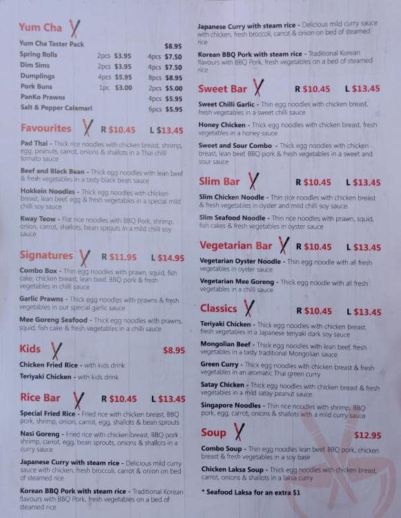 Red Rock Noodle Bar Menu Menu For Red Rock Noodle Bar Newmarket Brisbane