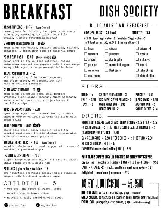 Dish Society Menu, Menu for Dish Society, Galleria, Houston Urbanspoon/Zomato