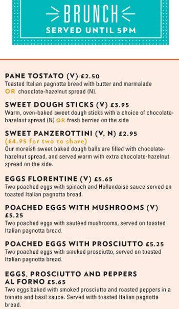 ASK Italian menu