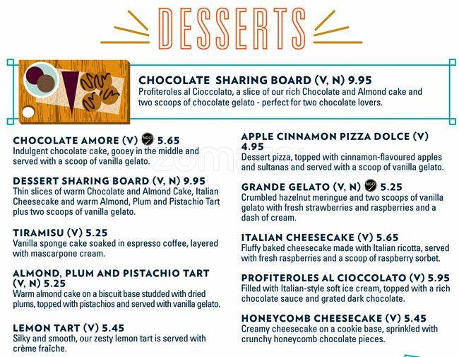 ASK Italian menu