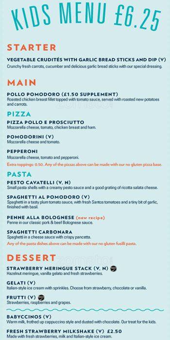 ASK Italian menu