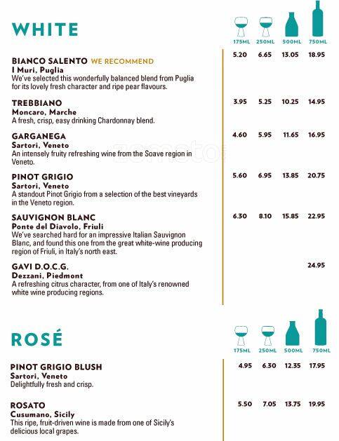 ASK Italian menu