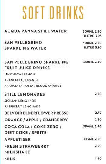 ASK Italian menu