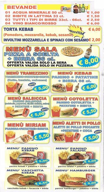 Menu di Pizzeria Padre Pio 