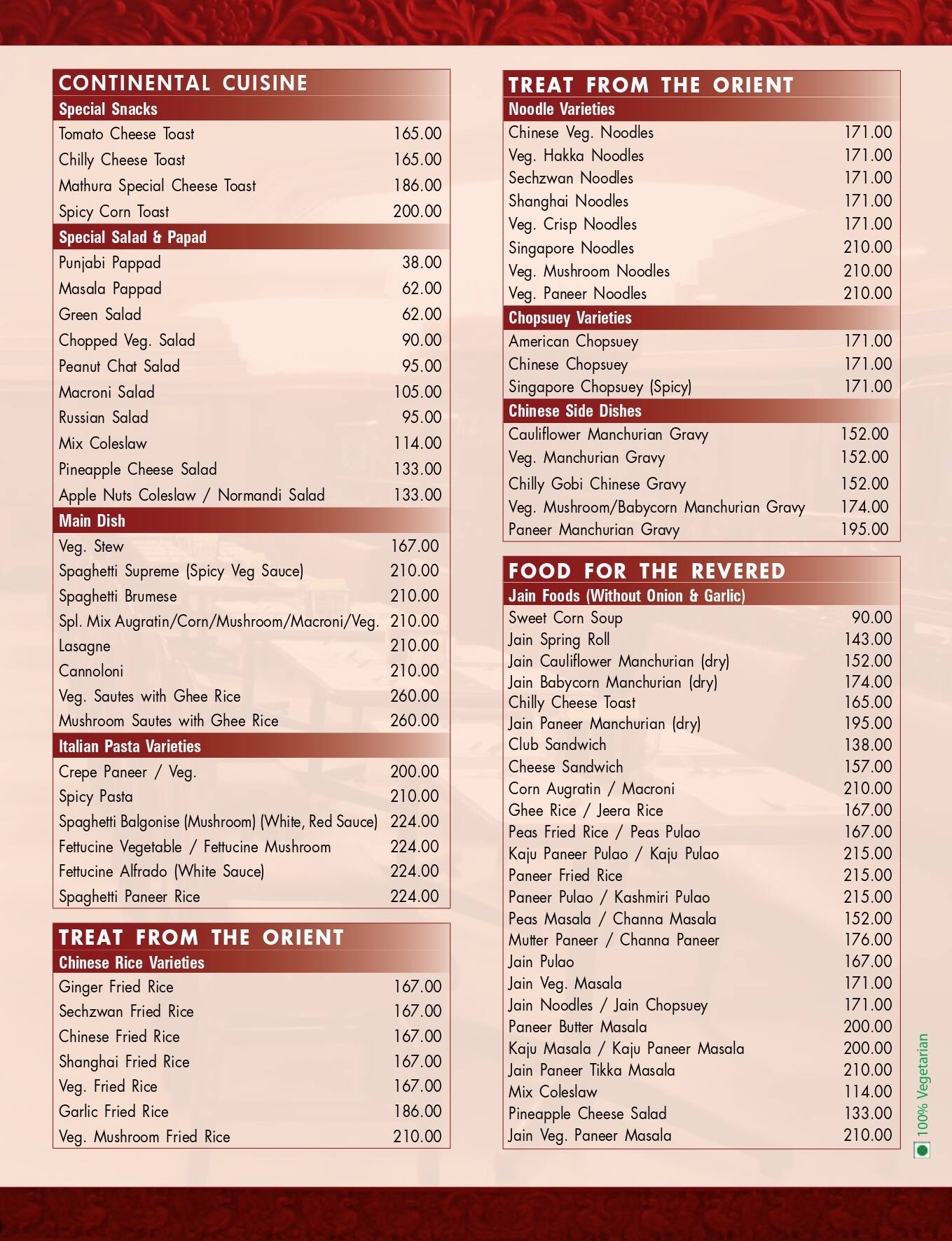 Mathura Restaurant menu