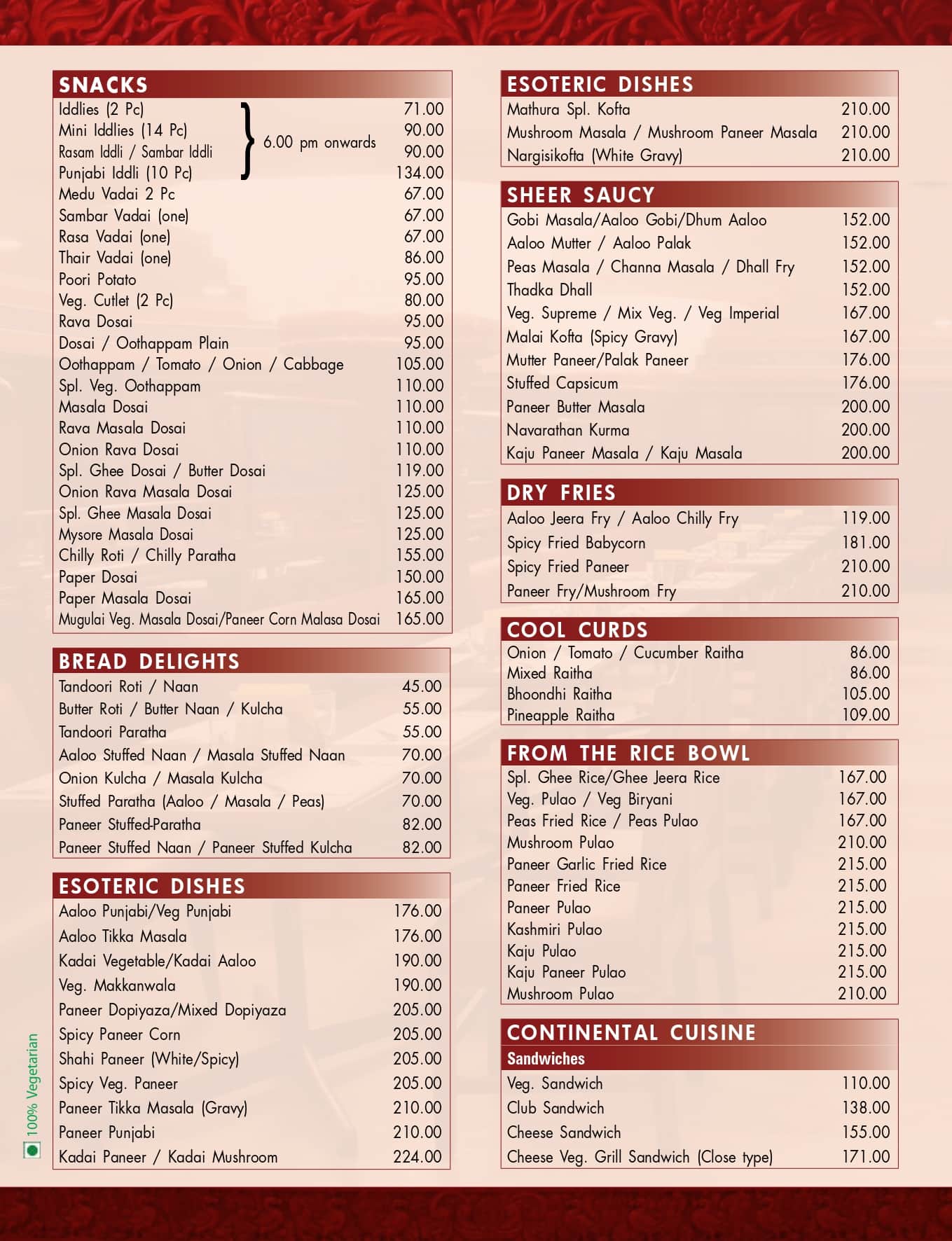 Mathura Restaurant menu