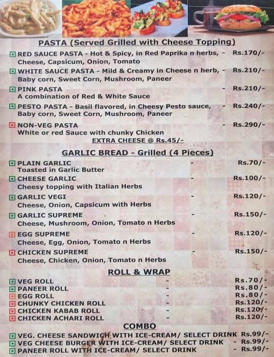 Bake Chef menu