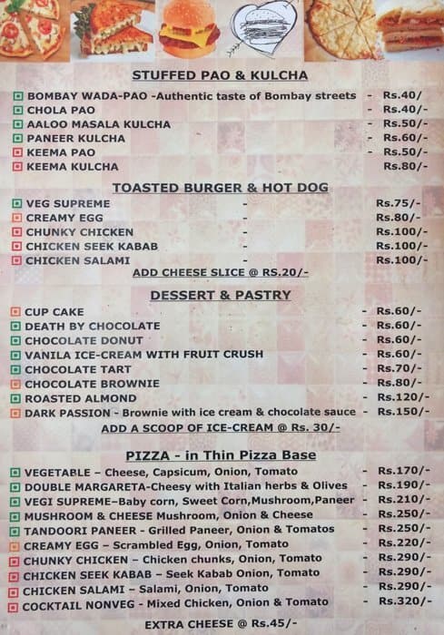 Bake Chef menu