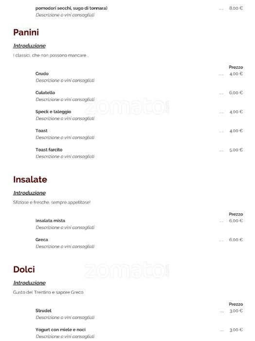 Menu di Divino 