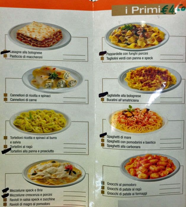 Menu di Bar da Giorgia 