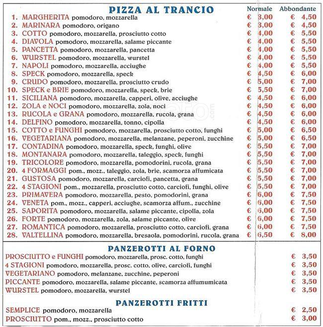 Menu de Il Trancio Di Bicocca