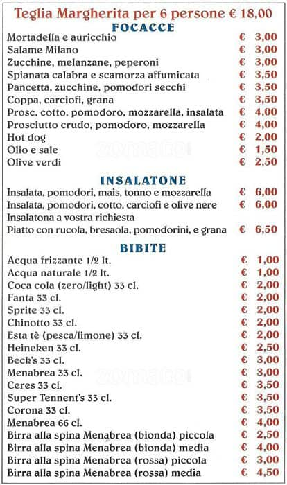 Menu de Il Trancio Di Bicocca