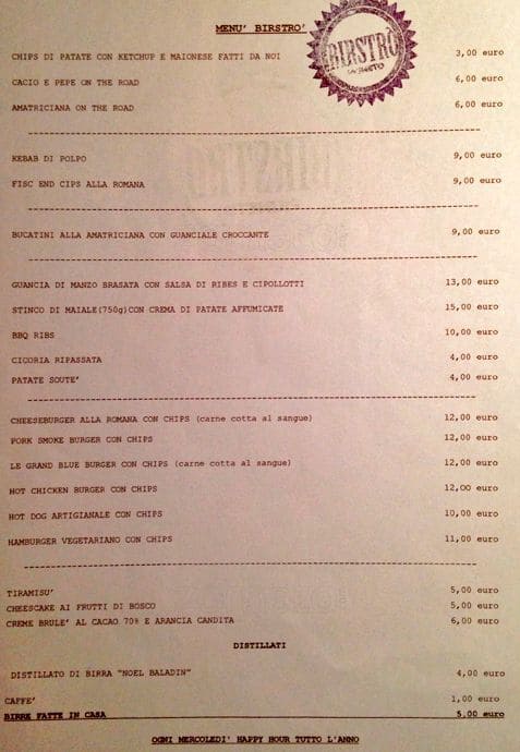 Menu di Birstrò 