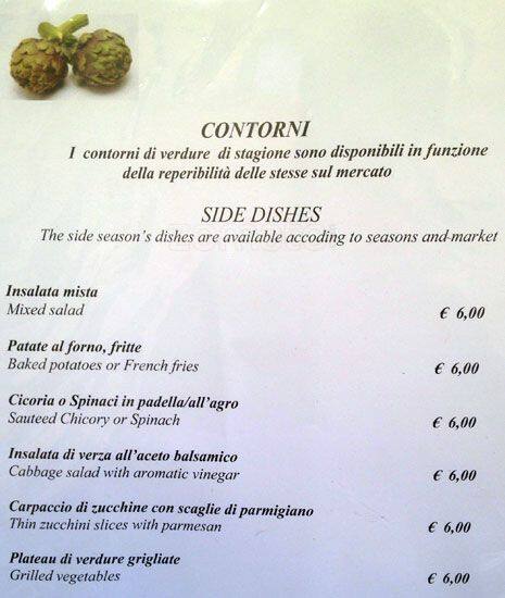 Menu di Ristorante 'L'Eccellenza' di Corsetti in Borgo 