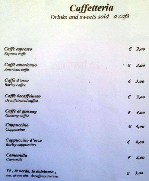 Menu di Ristorante 'L'Eccellenza' di Corsetti in Borgo 