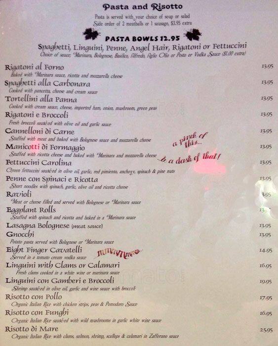 Basilico Ristorante меню