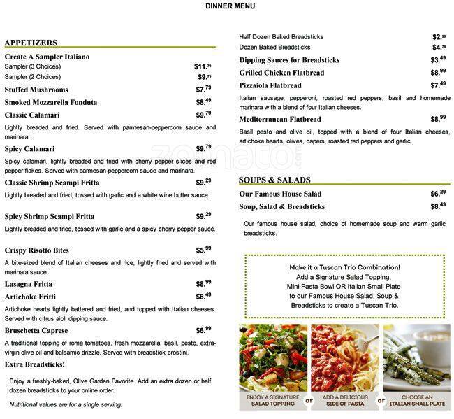 Olive Garden Italian Restaurant Menu