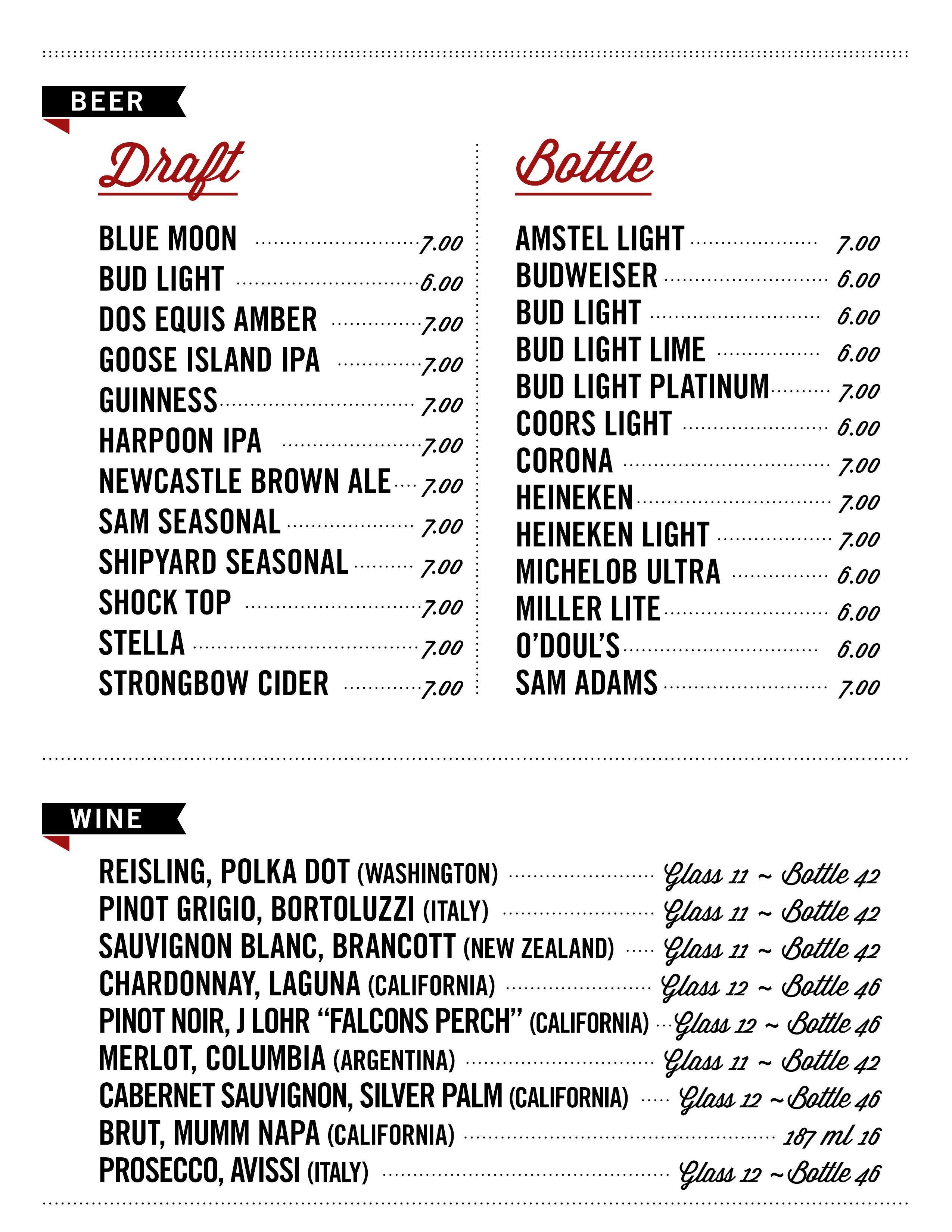 Menu at High Rollers Luxury Lanes & Sports Lounge pub & bar, Ledyard