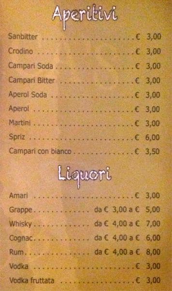Menu di Ortica's Pub 