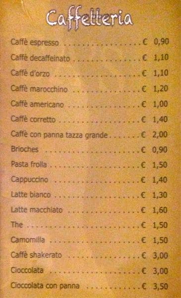 Menu di Ortica's Pub 