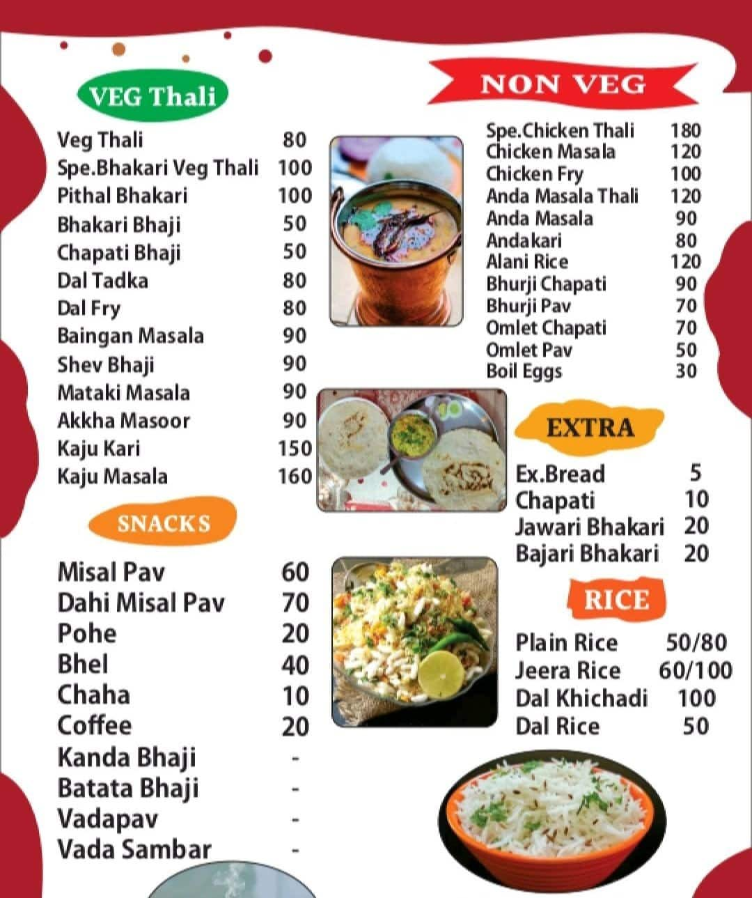 Menu of Hotel Thalis, Narhe, Pune