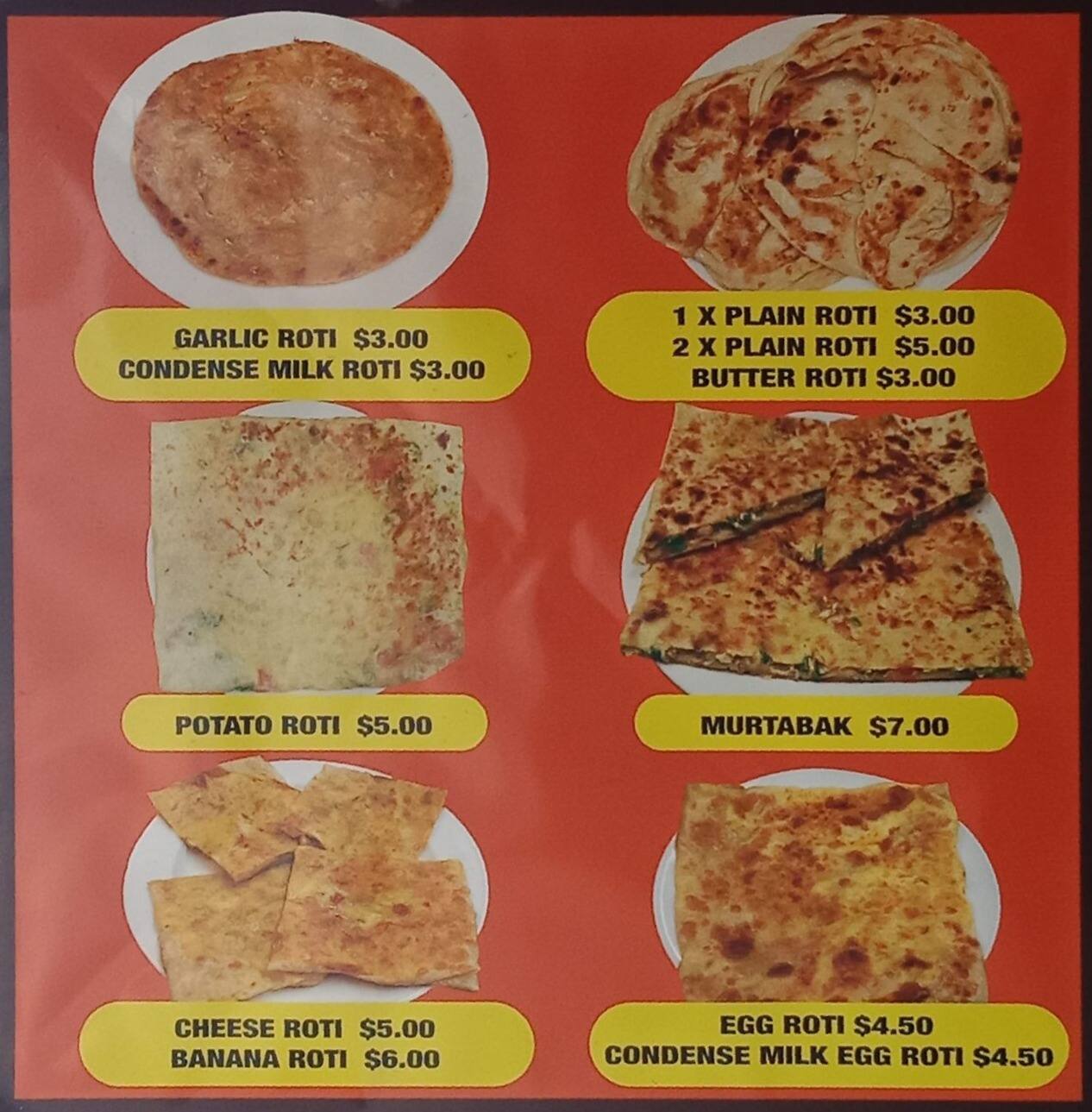 Curry corner menu