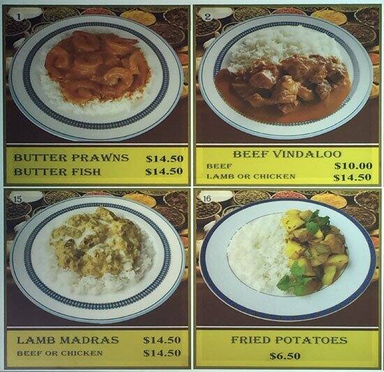 Curry Corner Menu, Menu for Curry Corner, Northcote, Auckland