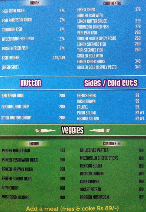 Menu at Something Fishy, Chandigarh, PQRX+93V