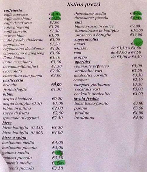 Menu di Le Coq 
