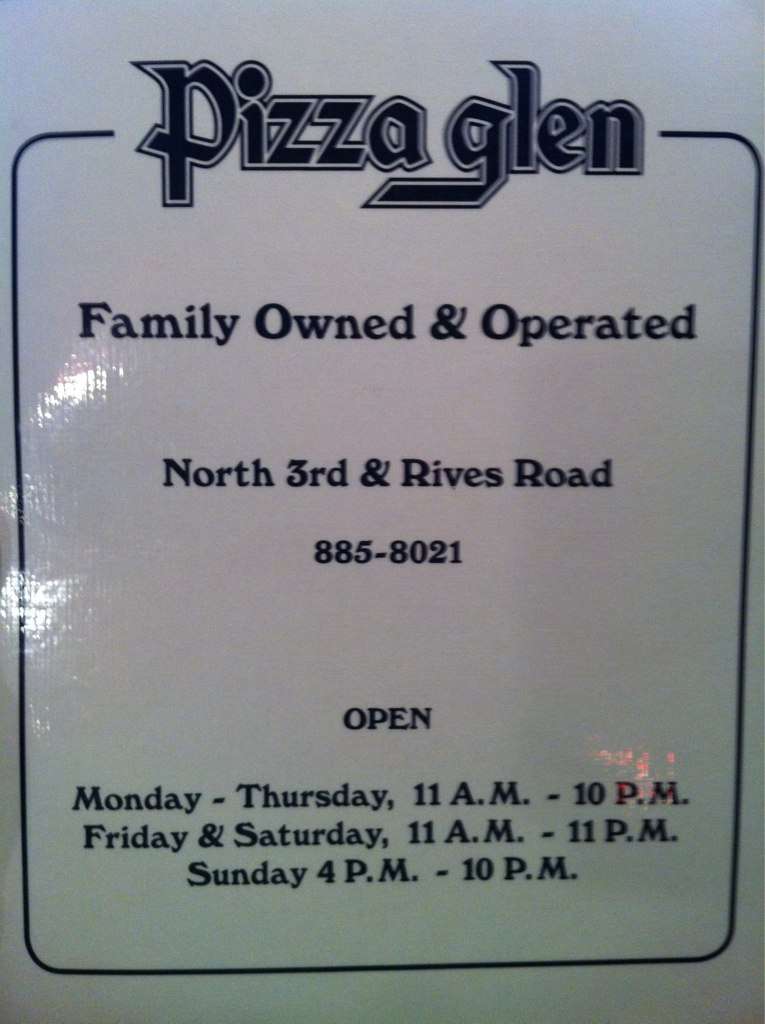 Pizza Glen Menu, Menu for Pizza Glen, Clinton, Clinton Urbanspoon/Zomato