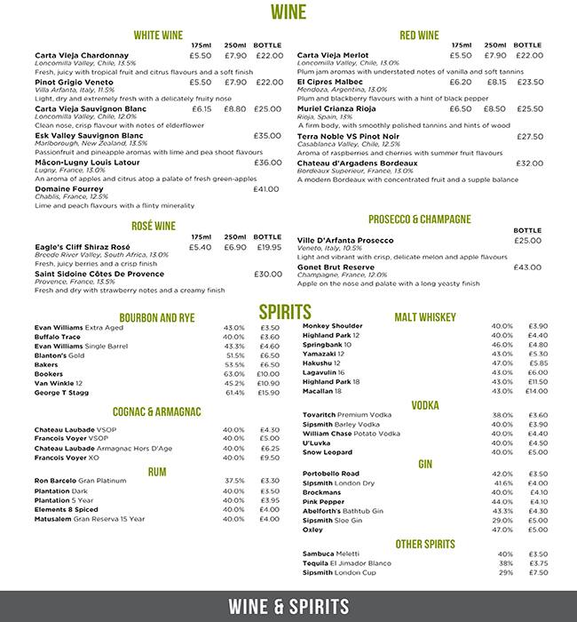 Cask Pub Kitchen Menu Menu For Cask Pub Kitchen Pimlico