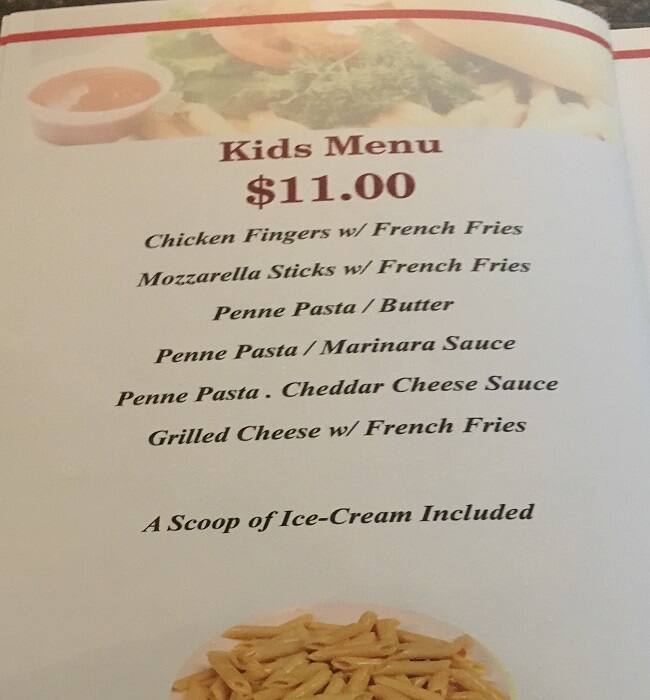 Menu at Nora's cafe, New York City