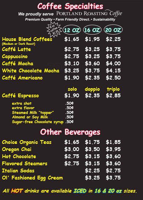 Carta de Rose's Deli