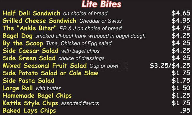 Carta de Rose's Deli