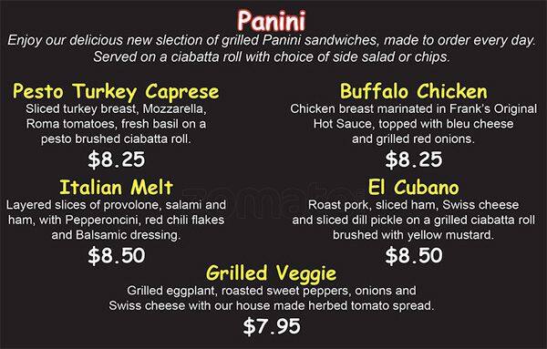 Carta de Rose's Deli