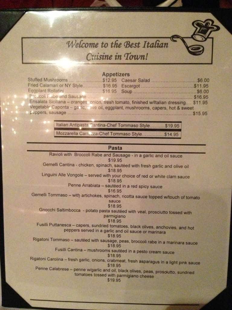 Cantina Cafe Ristorante Menu, Menu for Cantina Cafe Ristorante