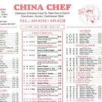 China Chef Menu Menu For China Chef Columbia Columbia