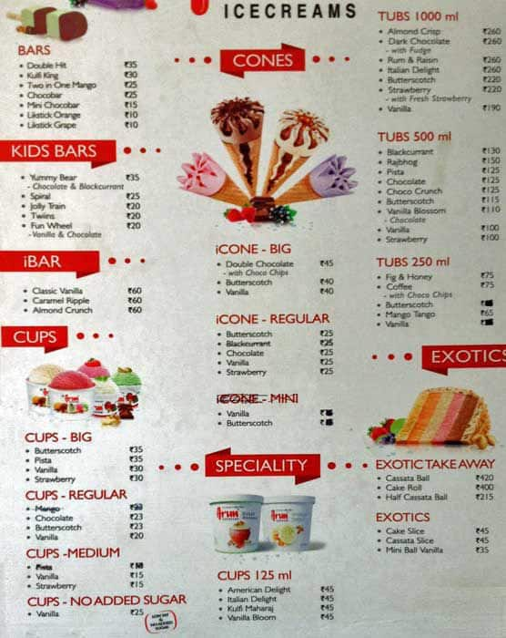 Arun Icecreams Menu, Menu For Arun Icecreams, Jp Nagar, Bangalore - Zomato