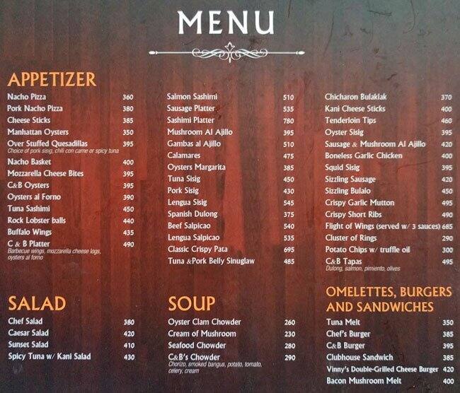 Chef Brewer Menu Menu For Chef Brewer Libertad Pasay City 