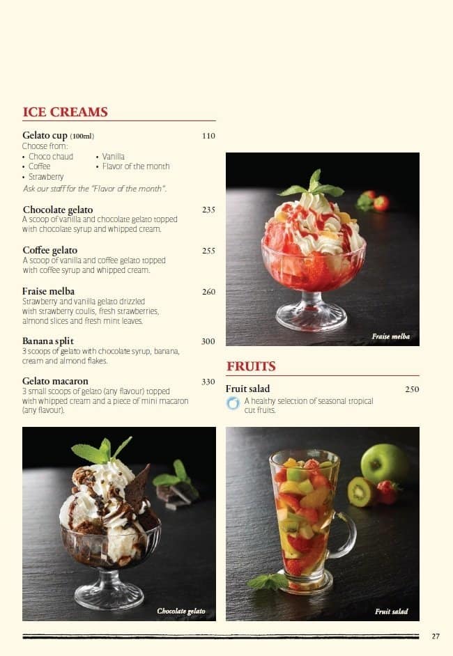 Menu at PAUL cafe, Makati, Hidalgo Drive