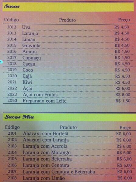 Bar Amigos do Bras cardápio