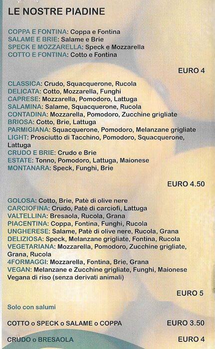 Menu di Piadina Insalatina 